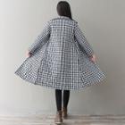 Gingham Quilted Frog-button Padded Coat