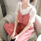 Button-up Spaghetti Srap Jumpsuit