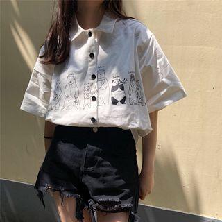 Animal Print Short-sleeve Shirt
