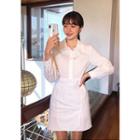 Wrap-front Shirtwaist Minidress White - One Size