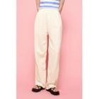 Piped Straight-leg Sweatpants Cream - One Size