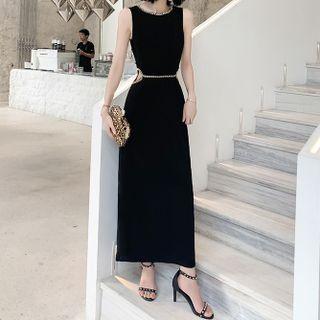 Sleeveless Cutout Chained Midi Sheath Dress (various Designs)