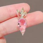 Faux Crystal Carrot Brooch Ly2350 - Carrot - Pink - One Size