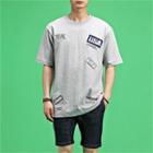 Short-sleeve Applique-trim T-shirt