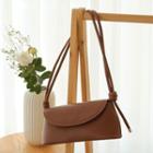 Knotted-strap Flap Shoulder Bag Brown - One Size