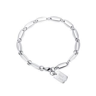Fashion Simple Geometric Square Brand 316l Stainless Steel Bracelet Silver - One Size