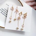 Non-matching Faux-pearl Drop Earring / Clip-on Earring