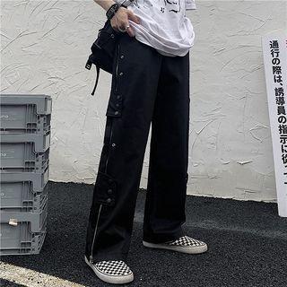 Zip-side Straight Leg Pants