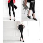 Zip-side Slit-front Legging Pants In 2 Lengths