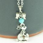 Silver Easter Bunny Necklace One Size