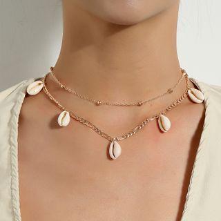 Shell Fringed Layered Alloy Choker