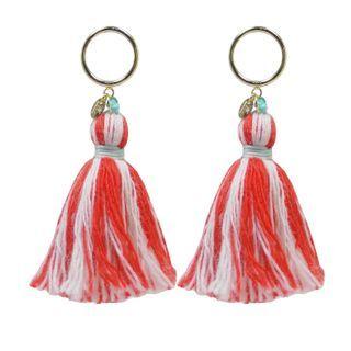 Tassel Drop Earrings (red) One Size
