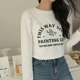Letter Illustrated T-shirt
