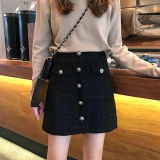 Mini Tweed A-line Skirt