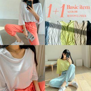 Set Of 2: Silky Oversized T-shirt