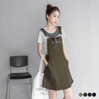Zipper Pocket Overall Skirt