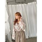 Collarless Tie-hem Dyed Shirt