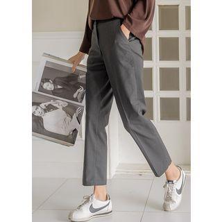 Pocket-side Houndstooth Tapered Dress Pants