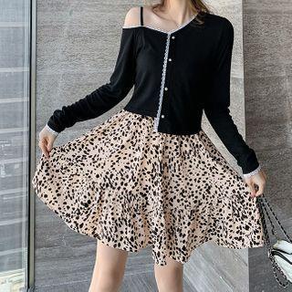 Light Jacket / Leopard Print Skirt / Set
