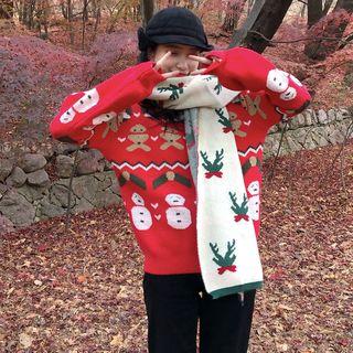 Christmas Knit Sweater / Knit Scarf