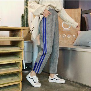 Elastic Waist Contrast Trim Pants