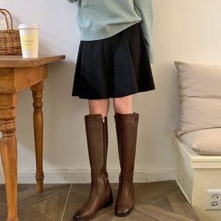 Paneled Flared Knit Skirt