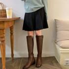 Paneled Flared Knit Skirt