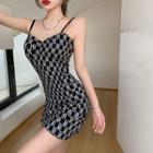 Spaghetti Strap Lettering Min Sheath Dress