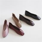 Stitched Genuine Leather Flats