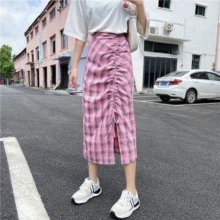 Plaid Drawstring Skirt
