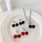 Resin Cherry Pendant Necklace / Dangle Earring