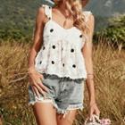 V-neck Dotted Lace Camisole Top