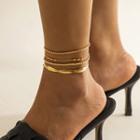 Set Of 4: Alloy Anklet (various Designs)
