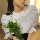 Short-sleeve Plain Blouse 3108 - Shirt - White - One Size