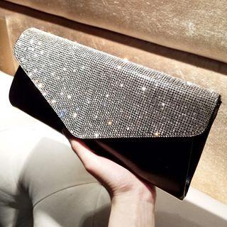 Rhinestone Flap Cover Envelop Clutch Bag