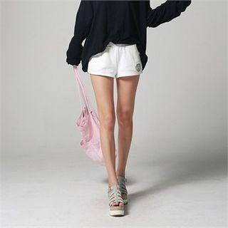 Band-waist Lettering Shorts
