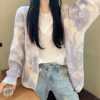 Tie Dye Cardigan As Shown In Figure - One Size