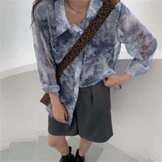Dye Print Shirt / Wide-leg Shorts
