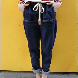Tie-waist Harem Jeans
