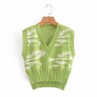 V-neck Sweater Vest Green - One Size