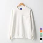 Stitch-pocket Cotton Sweatshirt