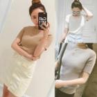 Ribbed Short-sleeve T-shirt