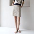 Patch-pocket Stitched Miniskirt