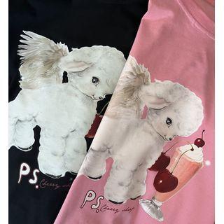 Small Sheep Print Short-sleeve Tee