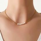 Faux Pearl Alloy Choker A - Gold - One Size