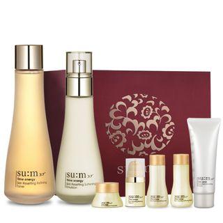 Su:m37 - Time Energy Special Set: Toner 160ml + 20ml + Emulsion 130ml + 20ml + Serum 5ml + Cream 10ml + Skin Save Essential Cleansing Foam 40ml