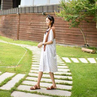 Short-sleeve Pintuck Patterned Dress