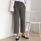 Plaid Cropped Straight Fit Pants