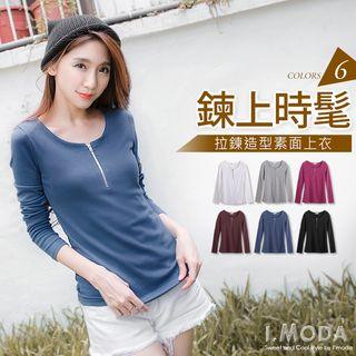 Zipper Placket Fit Top