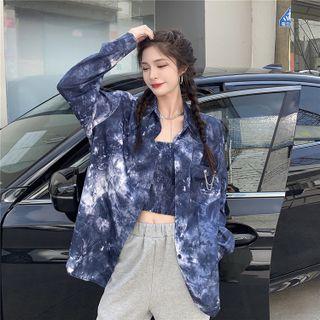 Long-sleeve Tie-dye Shirt / Tube Top